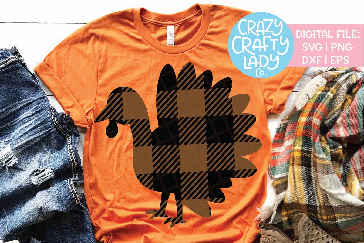 Buffalo Plaid Turkey SVG DXF EPS PNG Cut File example image 1