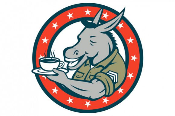 Sergeant Donkey Coffee Circle Cartoon example image 1