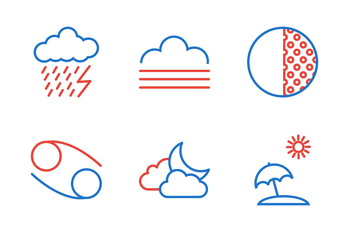 Set Of Weather And Season Icons example image 1