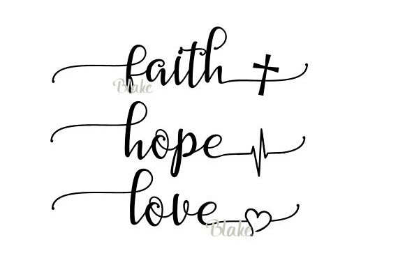 Download Faith Hope Love svg CUT file for silhouette cameo cricut Christian faith t-shirt heartbeat cross ...