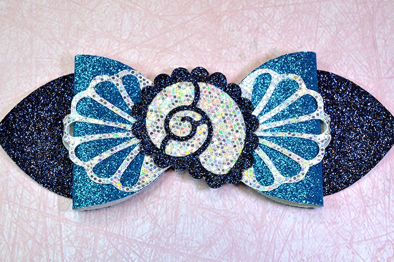 Hair bow template SVG, DIY leather bow template example image 1