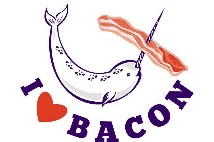 narwhal whale i love bacon example image 1