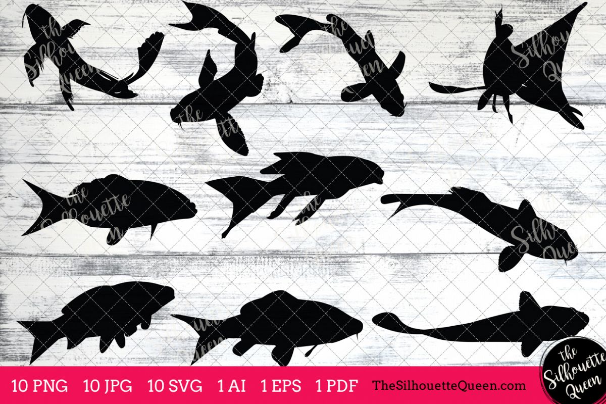 Koi Fish Silhouette Clipart