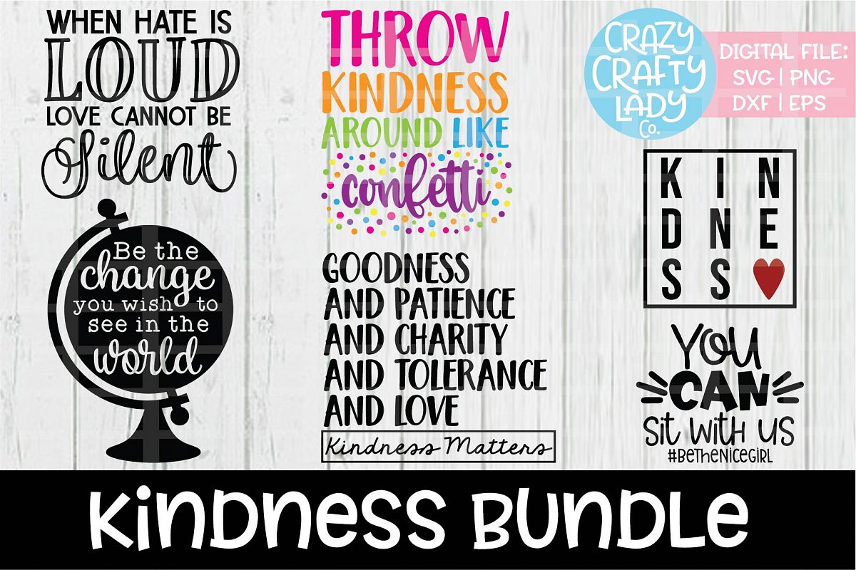 Kindness Bundle SVG DXF EPS PNG Cut Files example image 1