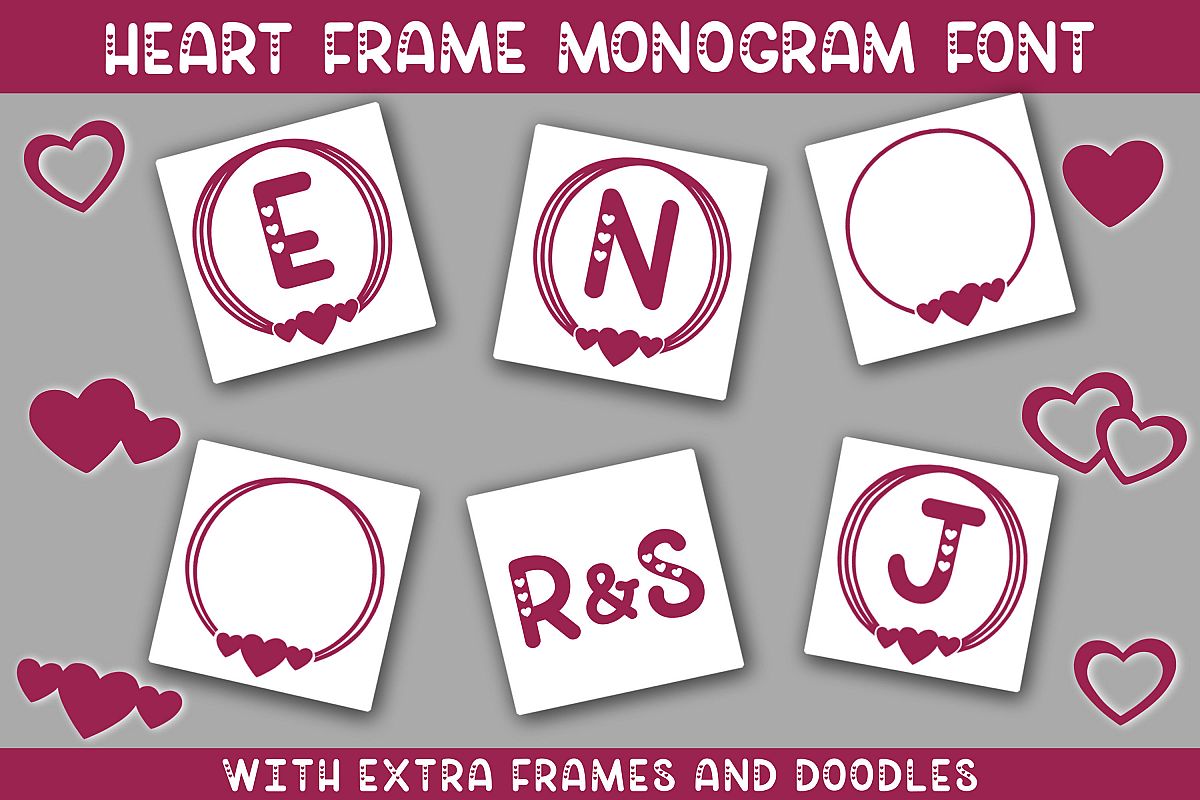 Heart Frame Monogram Font example image 1