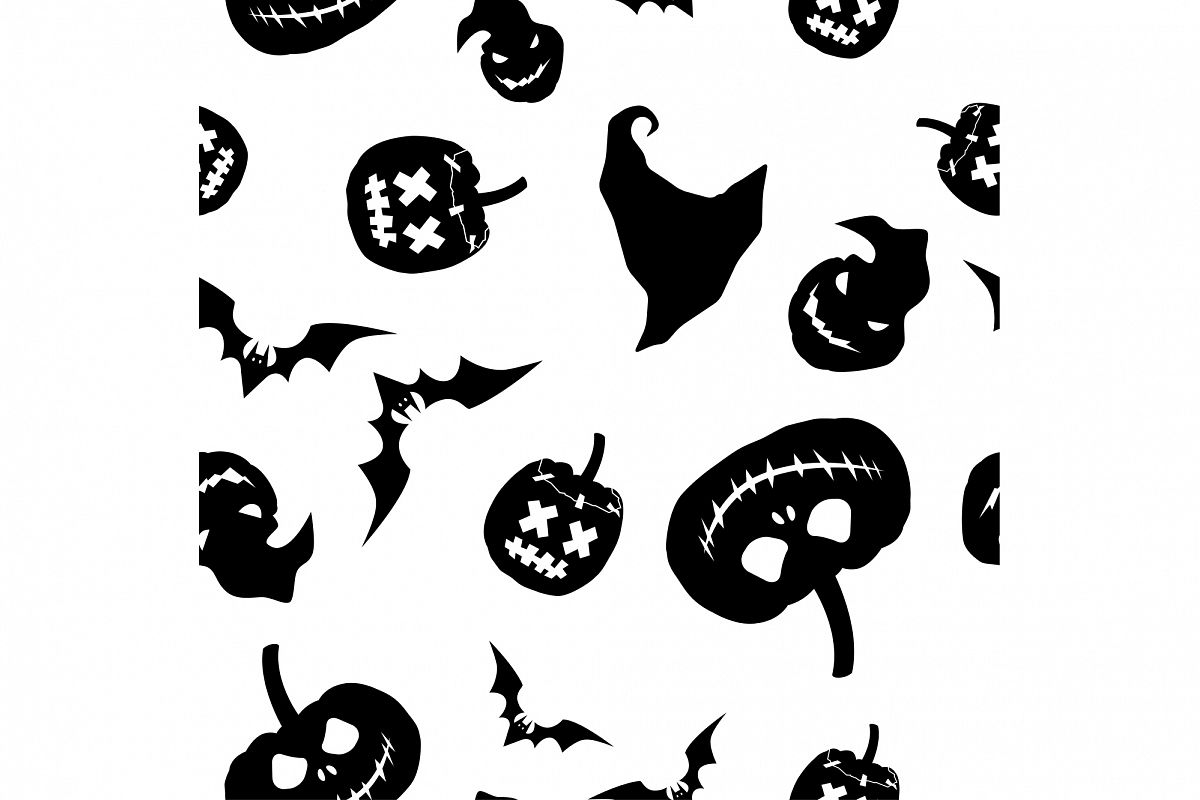 Seamless decorative vector background Happy Halloween. Print. Repeating background. Cloth design, wallpaper. example image 1
