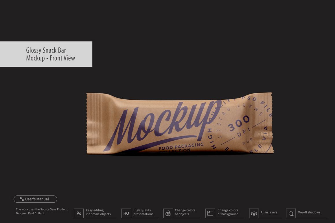 Kraft Snack Bar Mockup - Front View example image 1