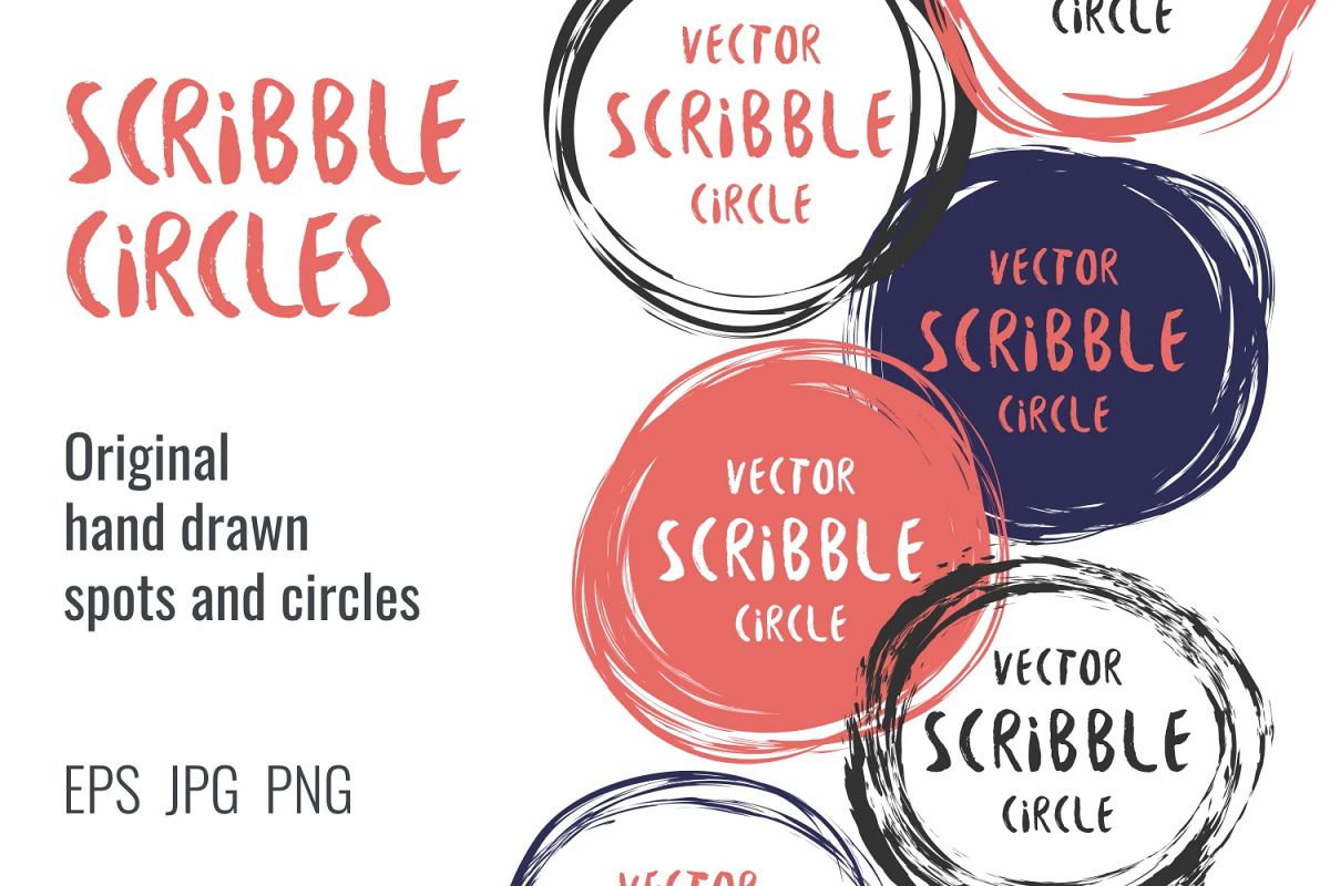 Hand drawn scribble circles example image 1