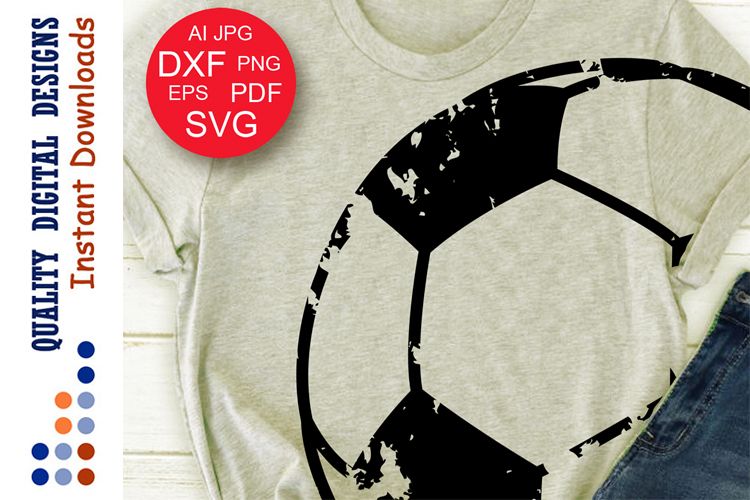 Soccer ball svg Grunge Sports shirts example image 1