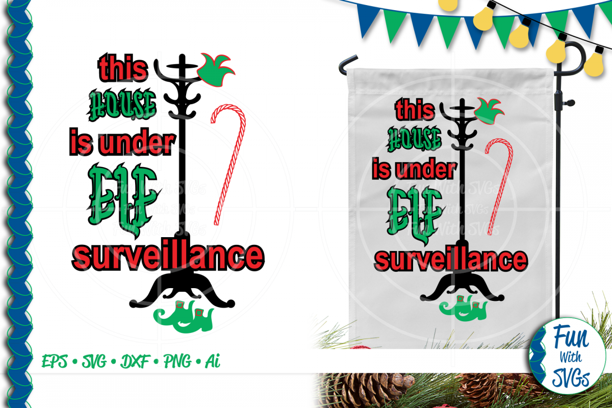 SVG Elf Surveillance Vector, Cut File, Clip Art FWS479 example image 1