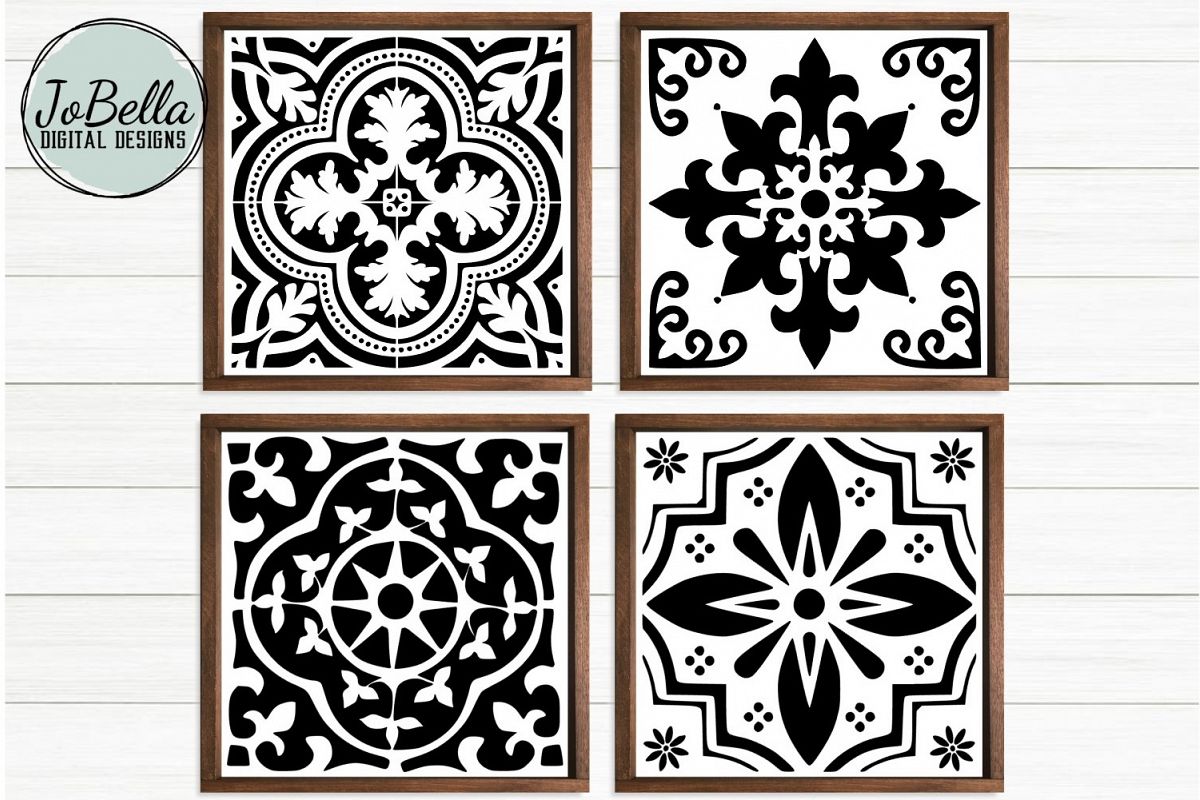 Spanish Tile Bundle - 4 SVG and Printable Designs example image 1