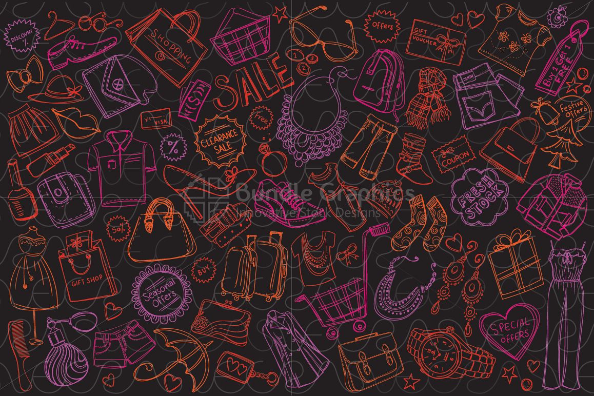 Shopping and Sale Background Pattern example image 1