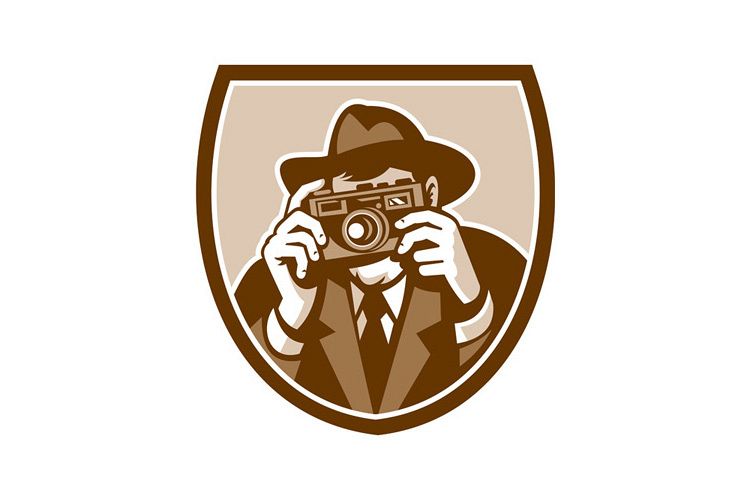 Photographer Shooting Camera Shield Retro example image 1