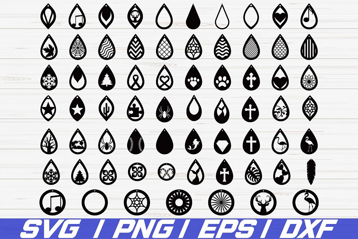 Download Earrings SVG/ Teardrop with holes SVG/ Cut File/ Cricut
