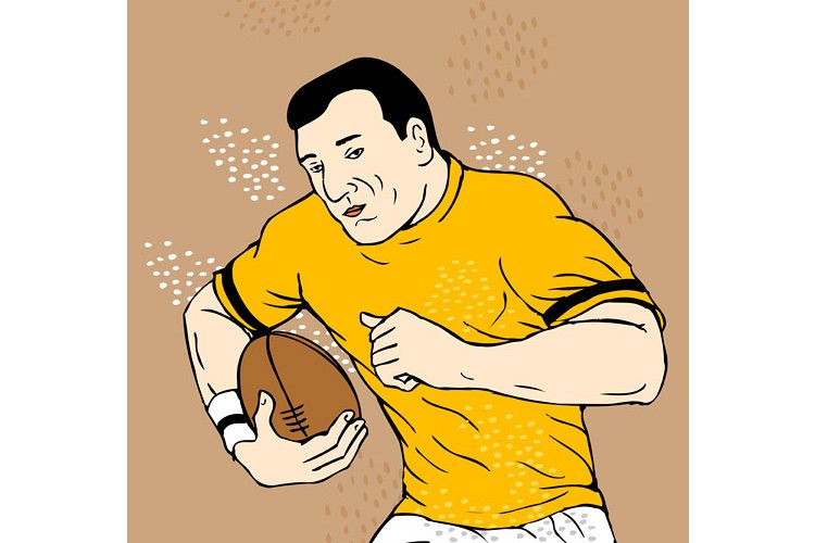 rugby player running with the ball example image 1