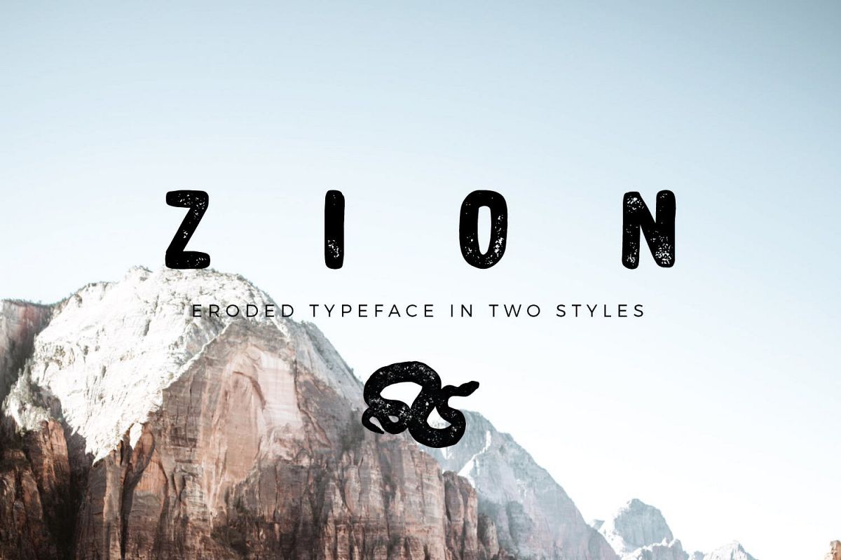 Zion | An Eroded Grunge Font example image 1