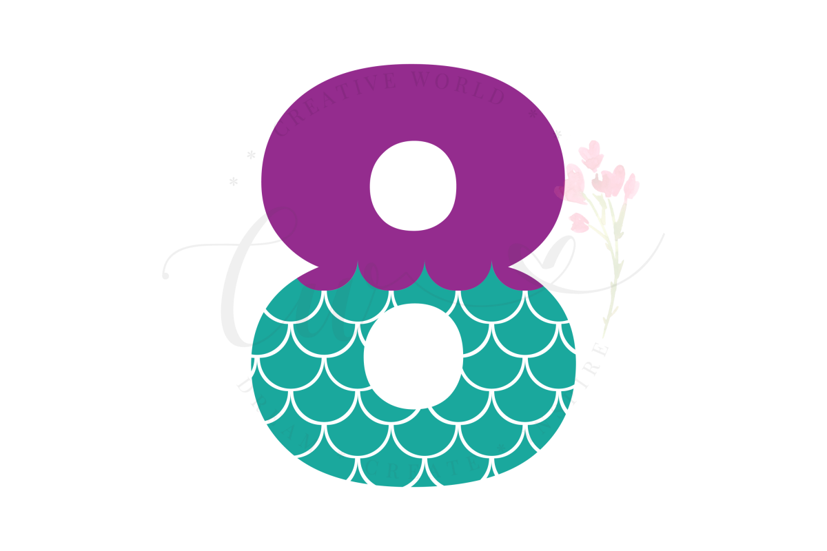 My 8th Birthday Mermaid SVG | Mermaid Birthday Girl svg example image 1
