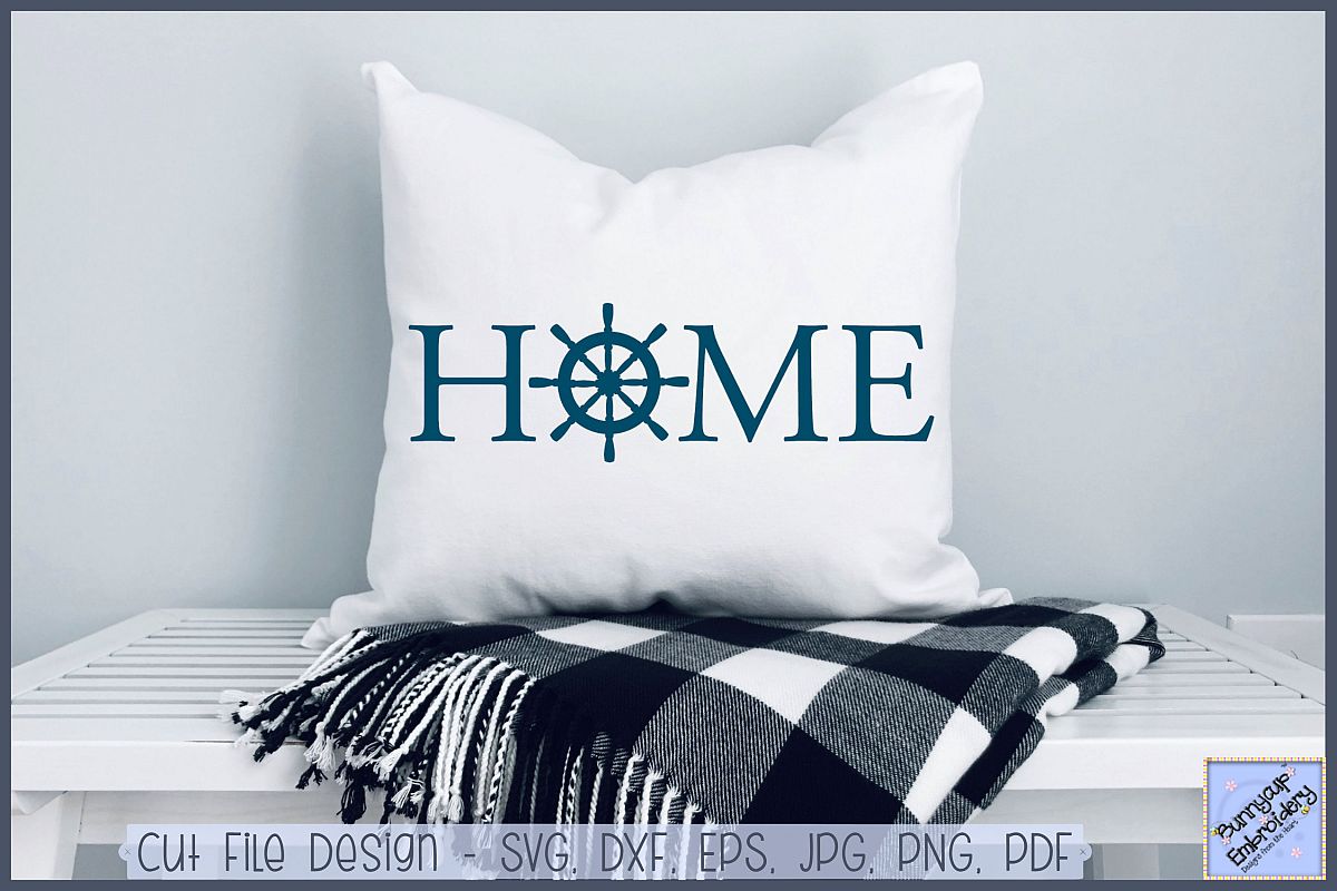 Home With Ship Wheel - SVG, Clipart, Printable example image 1