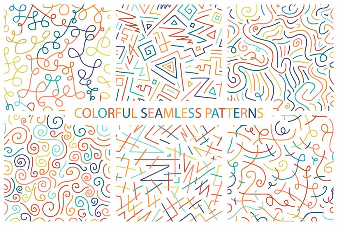 Colorful seamless patterns. example image 1