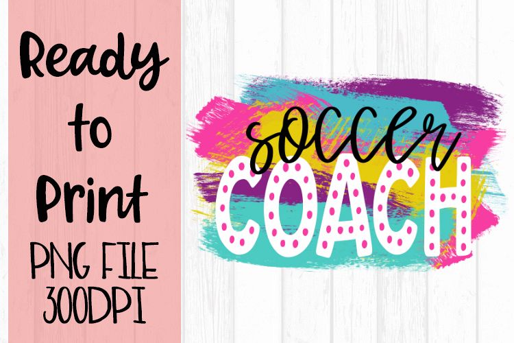 Soccer Coach Bright Preppy Design Ready to Print example image 1