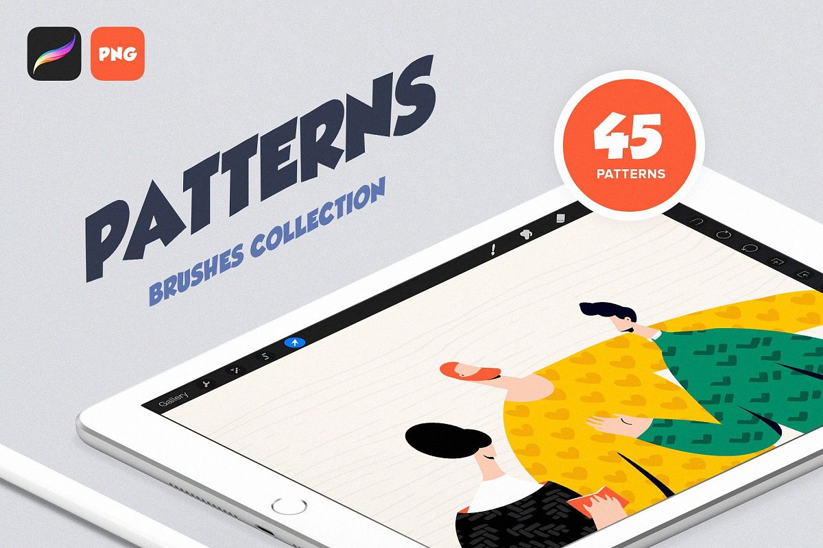 Procreate Patterns Brushes Set example image 1
