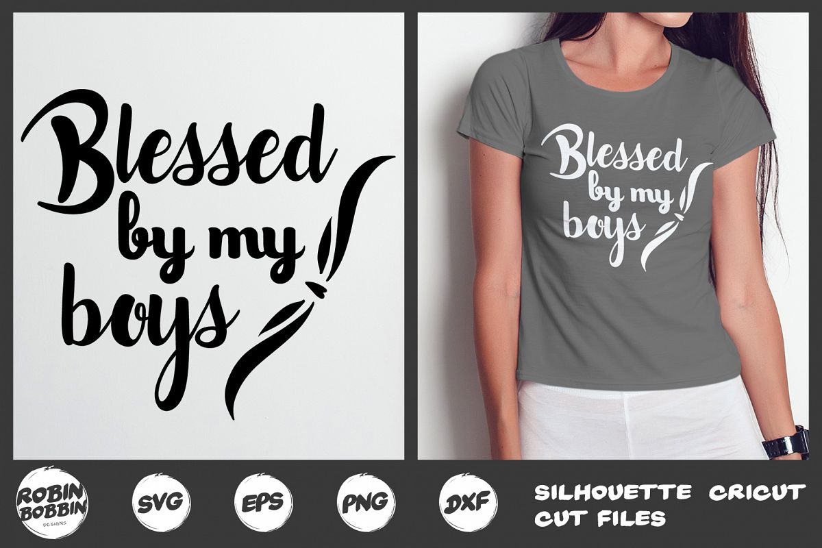 Blessed By My Boy SVG - Mother SVG DXF EPS PNG Crafts example image 1
