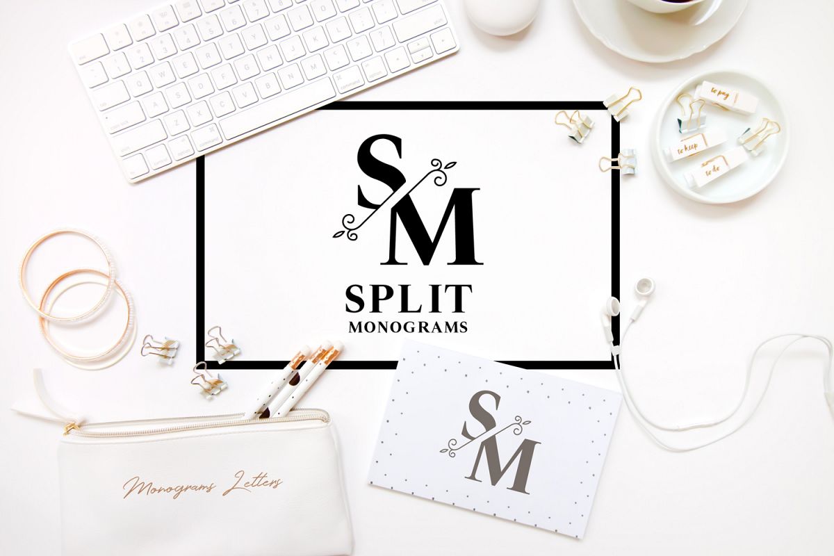 Split Monograms Font example image 1