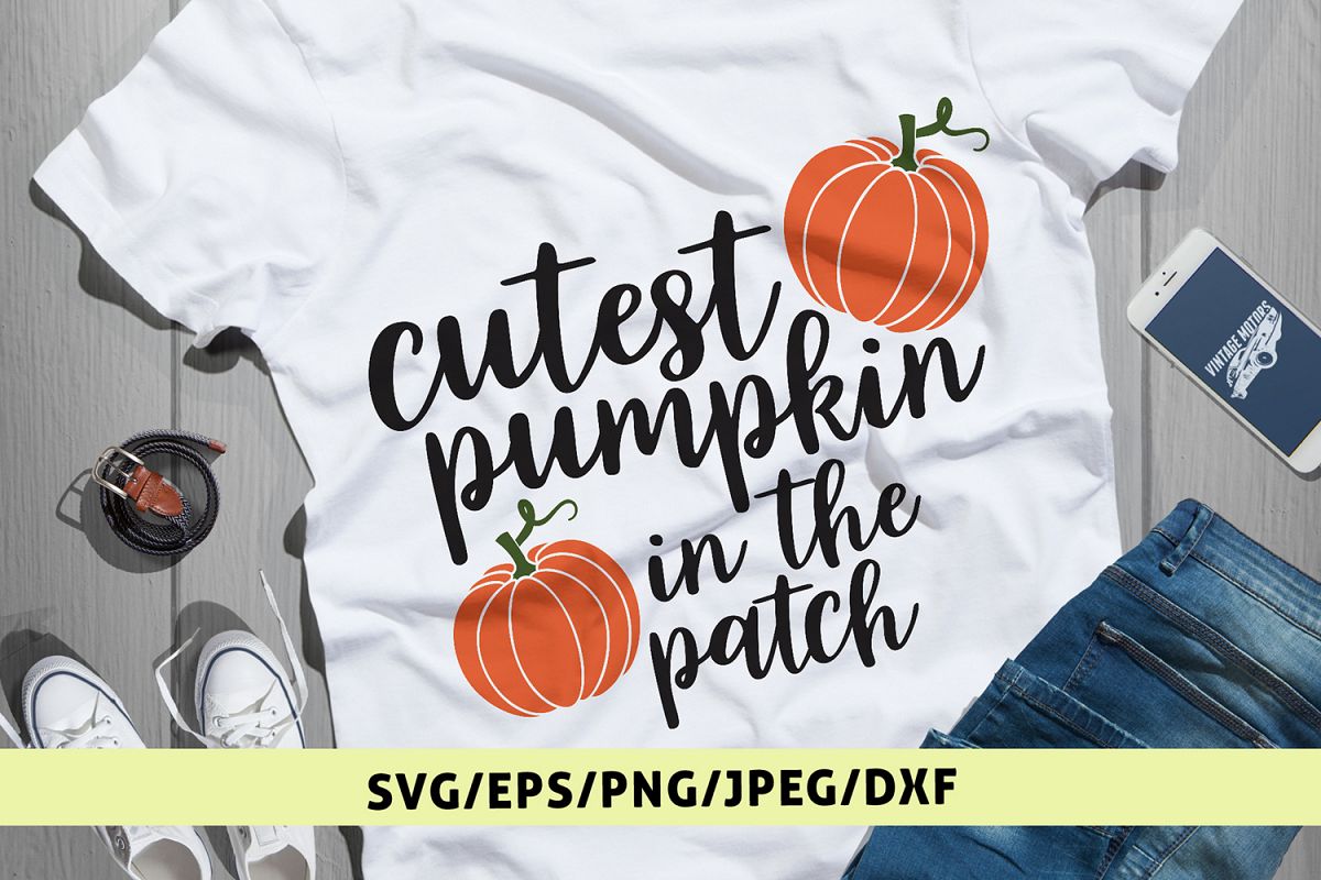 Cutest Pumpking In The Patch - Halloween SVG EPS DXF PNG example image 1