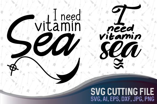 Vitamin Sea - cute summer design, suitable for cutting SVG, EPS, PNG, AI, JPG, DXF example image 1