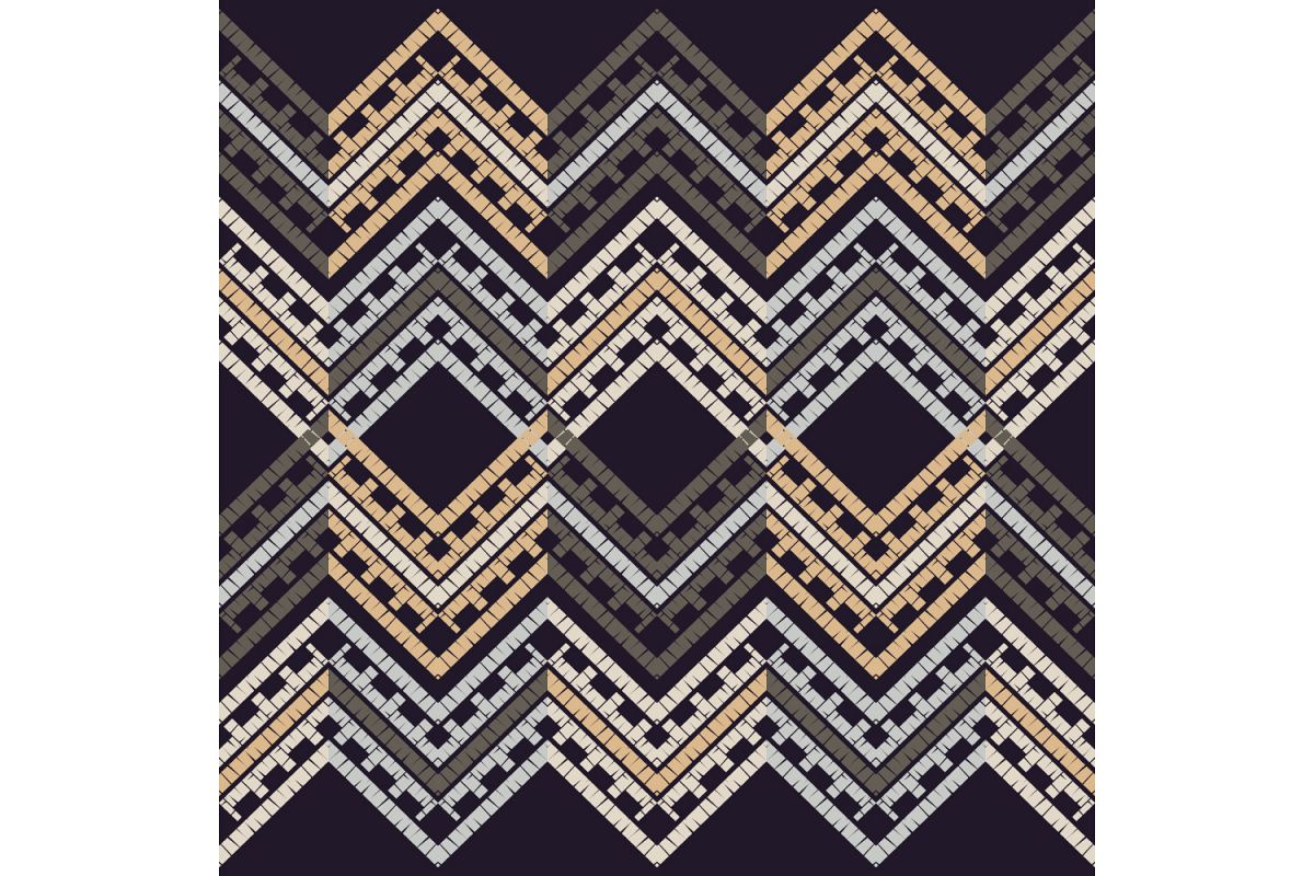 Ethnic boho ornament. Zigzag. Set of 10 seamless patterns. example image 1