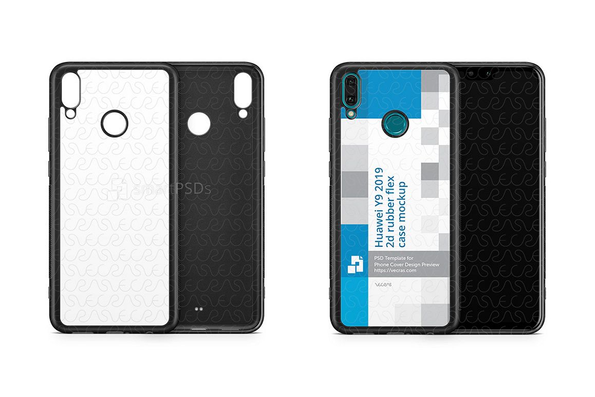 Huawei Y9 2d RubberFlex Case Design Mockup 2019 example image 1