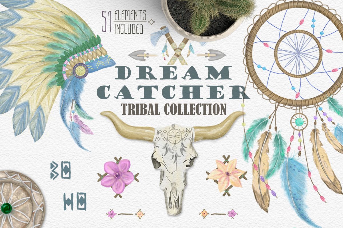 Dreamcatcher. Tribal Set example image 1