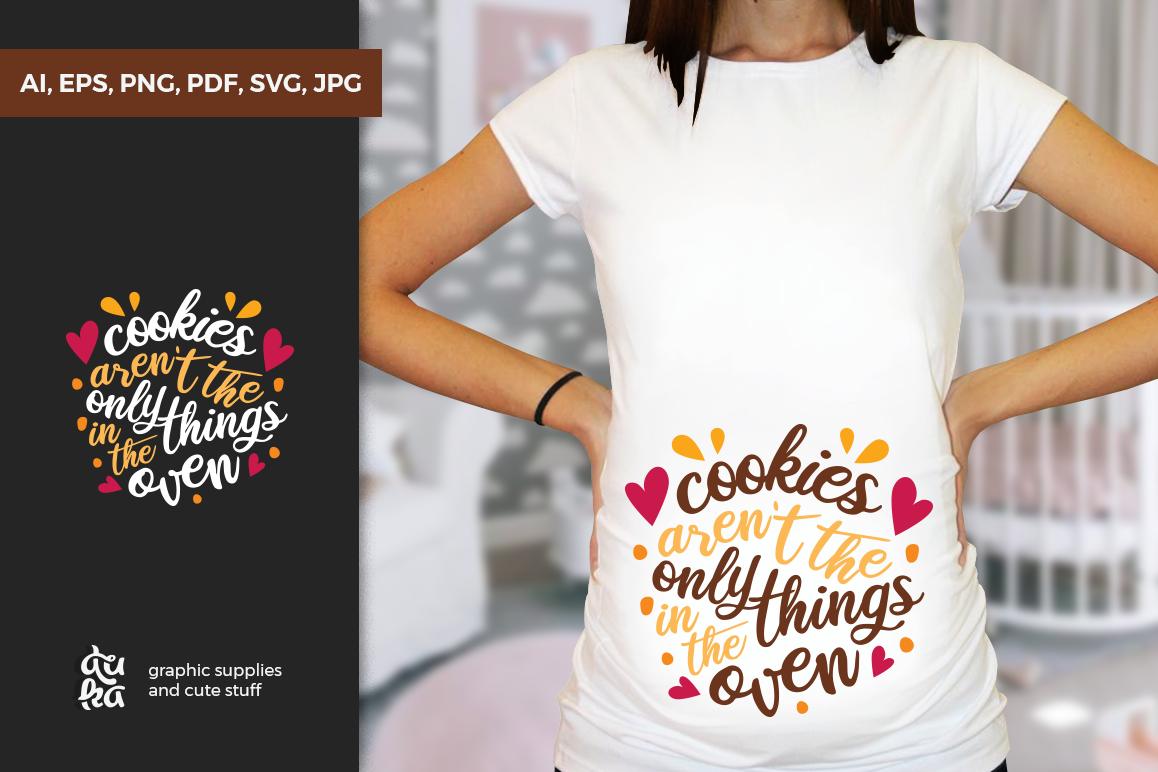 Pregnancy Announcement SVG Cut Files - Cookies example image 1