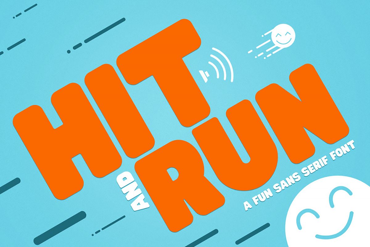 Hit and Run - Fun Sans Serif Font example image 1