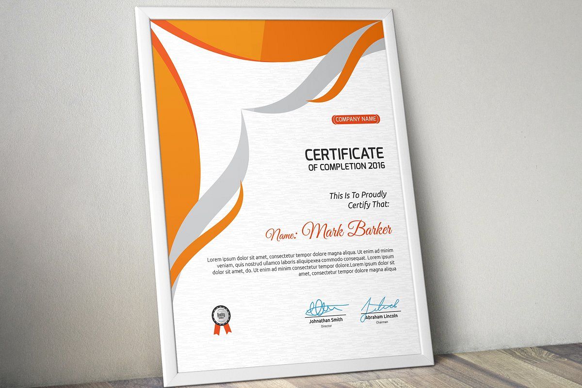 Certificate example image 1