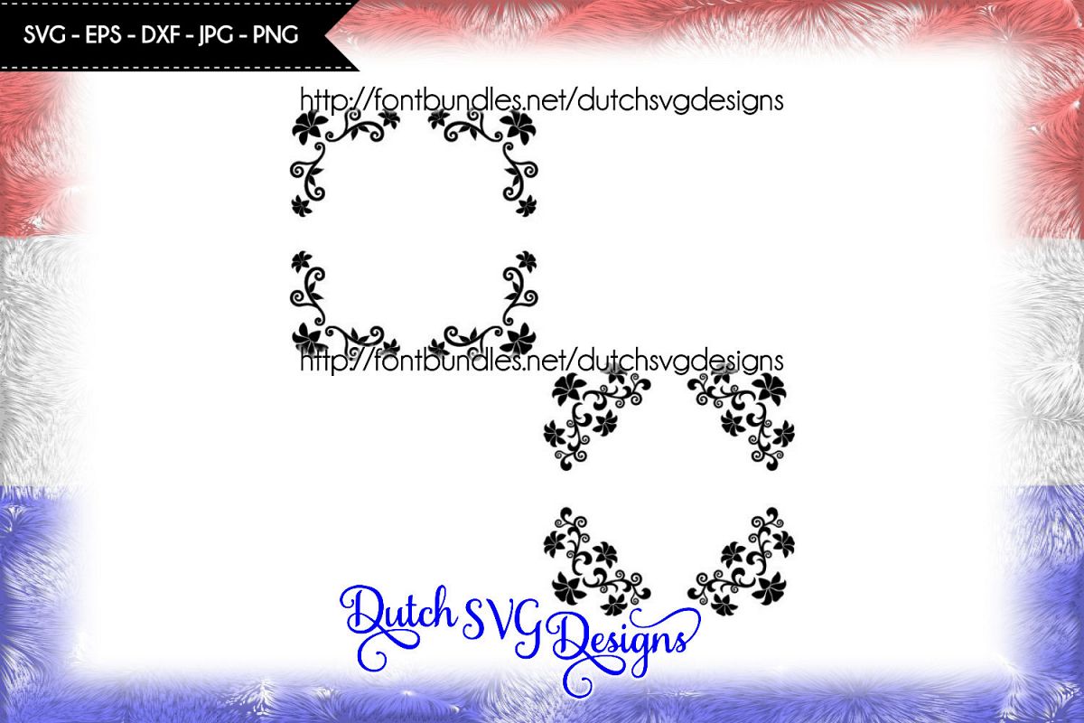 2 Corner border cutting files with flowers example image 1