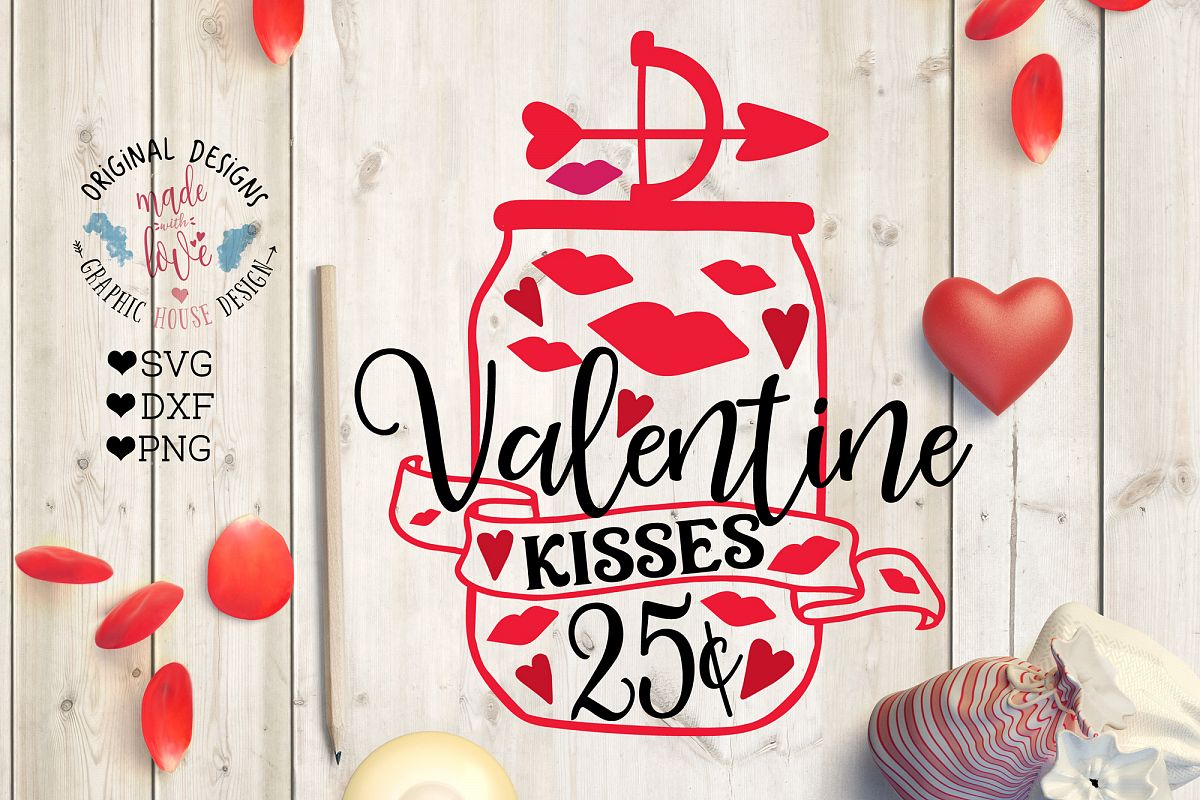 Download Valentine Kisses 25 cents SVG, DXF, PNG