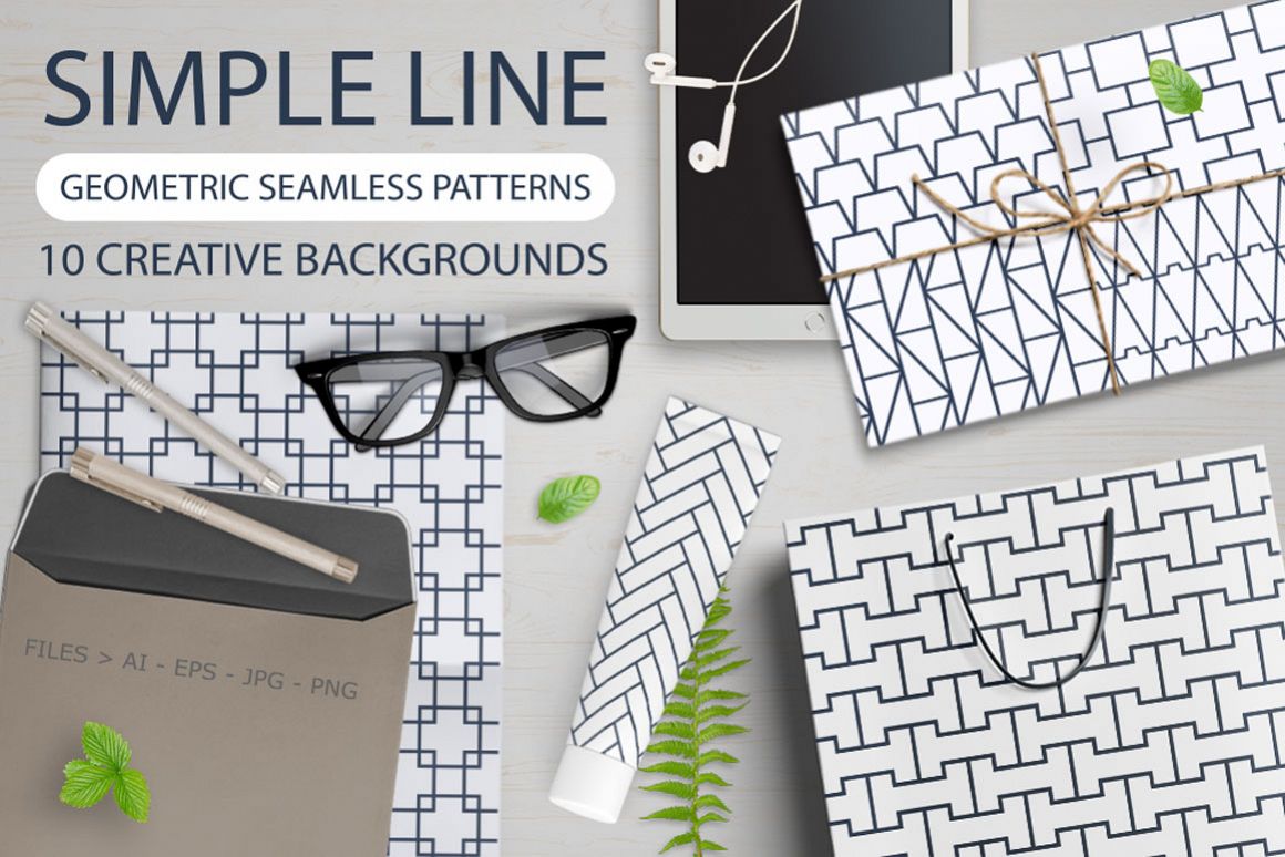 Vector seamless geometric patterns example image 1