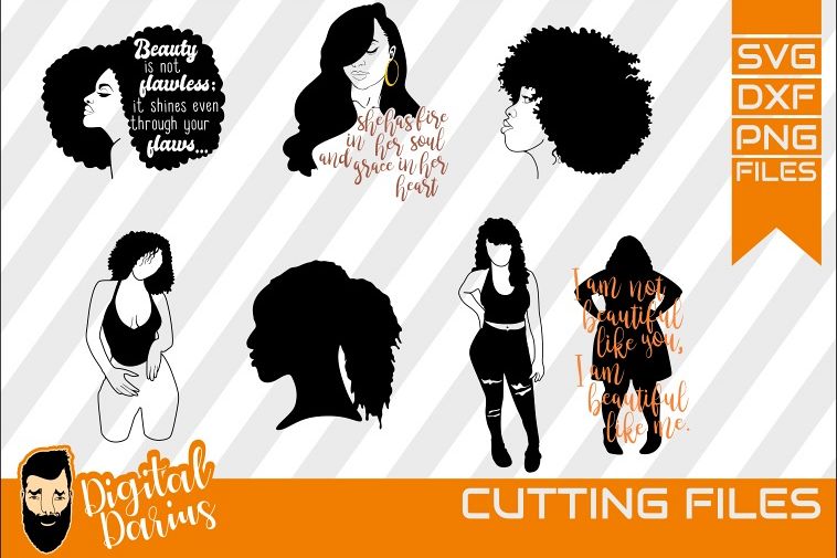 Download 7x Black Woman Bundle SVG, Afro Girl svg, Chubby Diva SVG