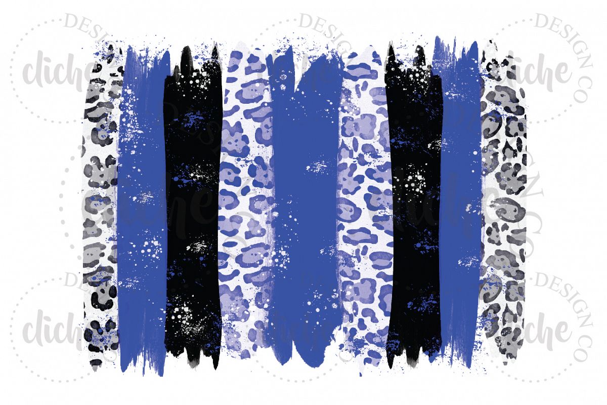 Blue Black Paint Stroke Sublimation Design Background example image 1