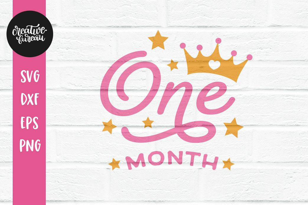 One Month Old SVG, Baby Months Milestone SVG Cutting File (143420