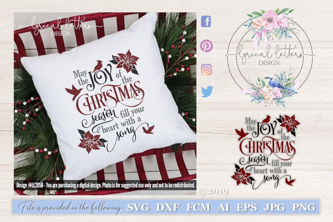 Joy of the Christmas Season with Cardinal SVG LL265B example image 1