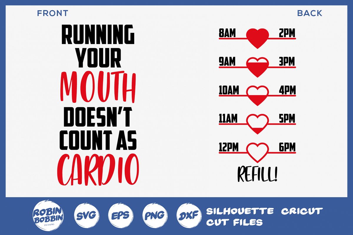 Running Your Mouth - Water Bottle Trackers SVG File example image 1
