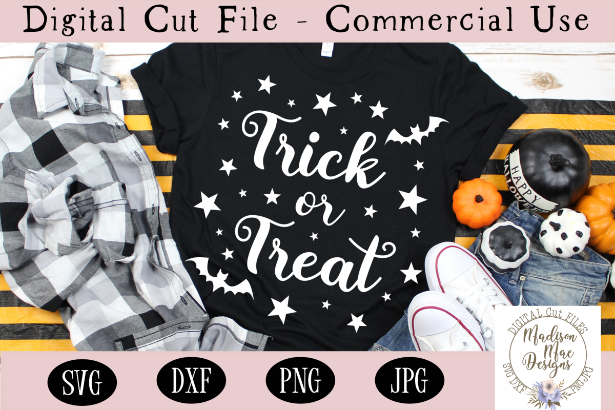 Trick or Treat SVG, Halloween SVG, Digital Cutting File example image 1