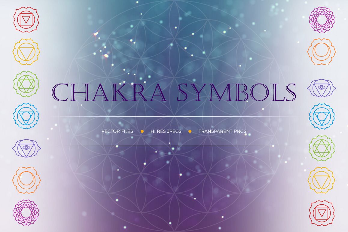 Chakra Symbols and Patterns Vector example image 1