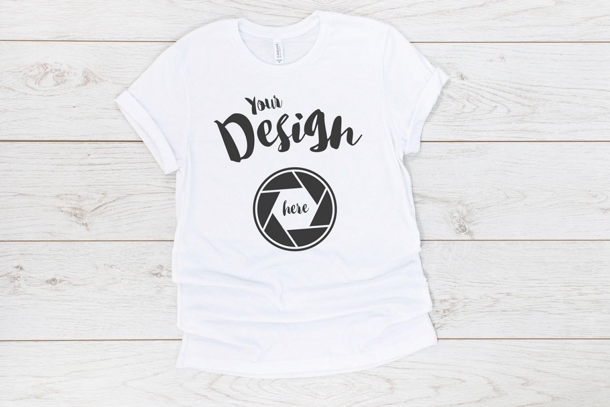 White Canvas 3001 T Shirt Mockup example image 1