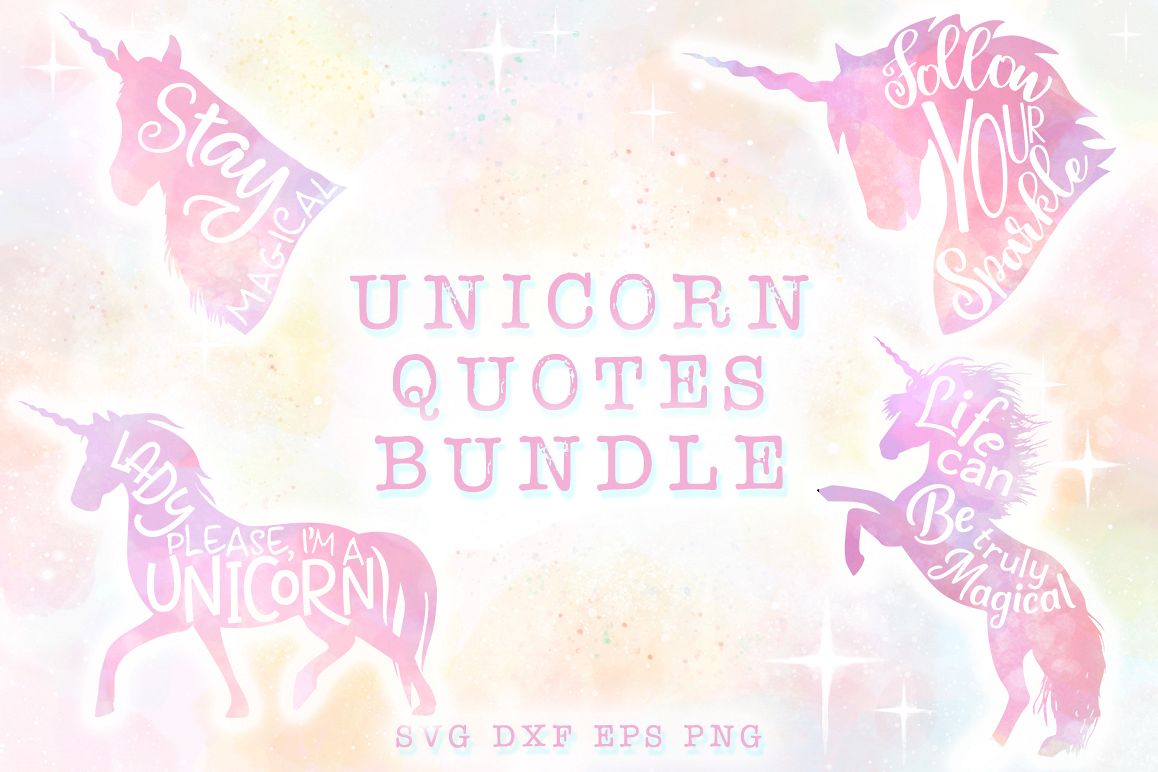 10 Unicorn Quotes SVG Cut Files Pack example image 1