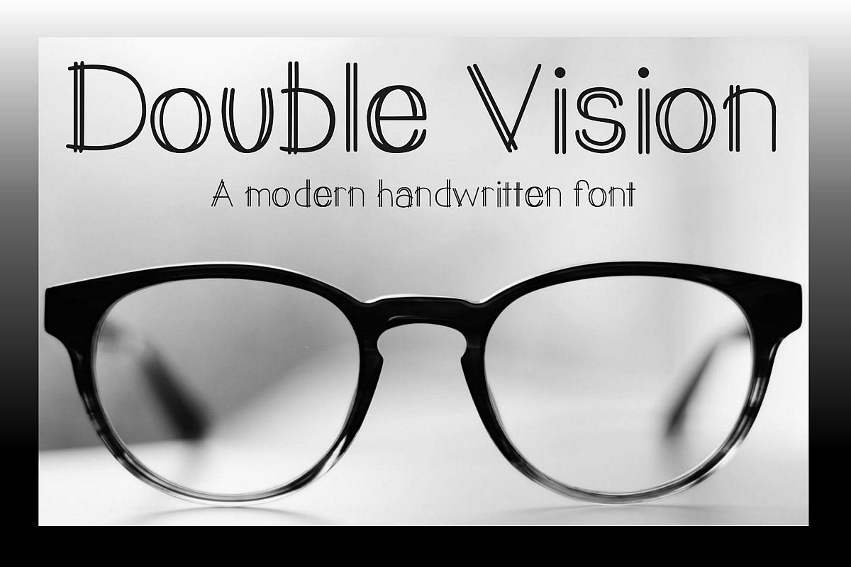Double Vision- A modern handwritten print font example image 1