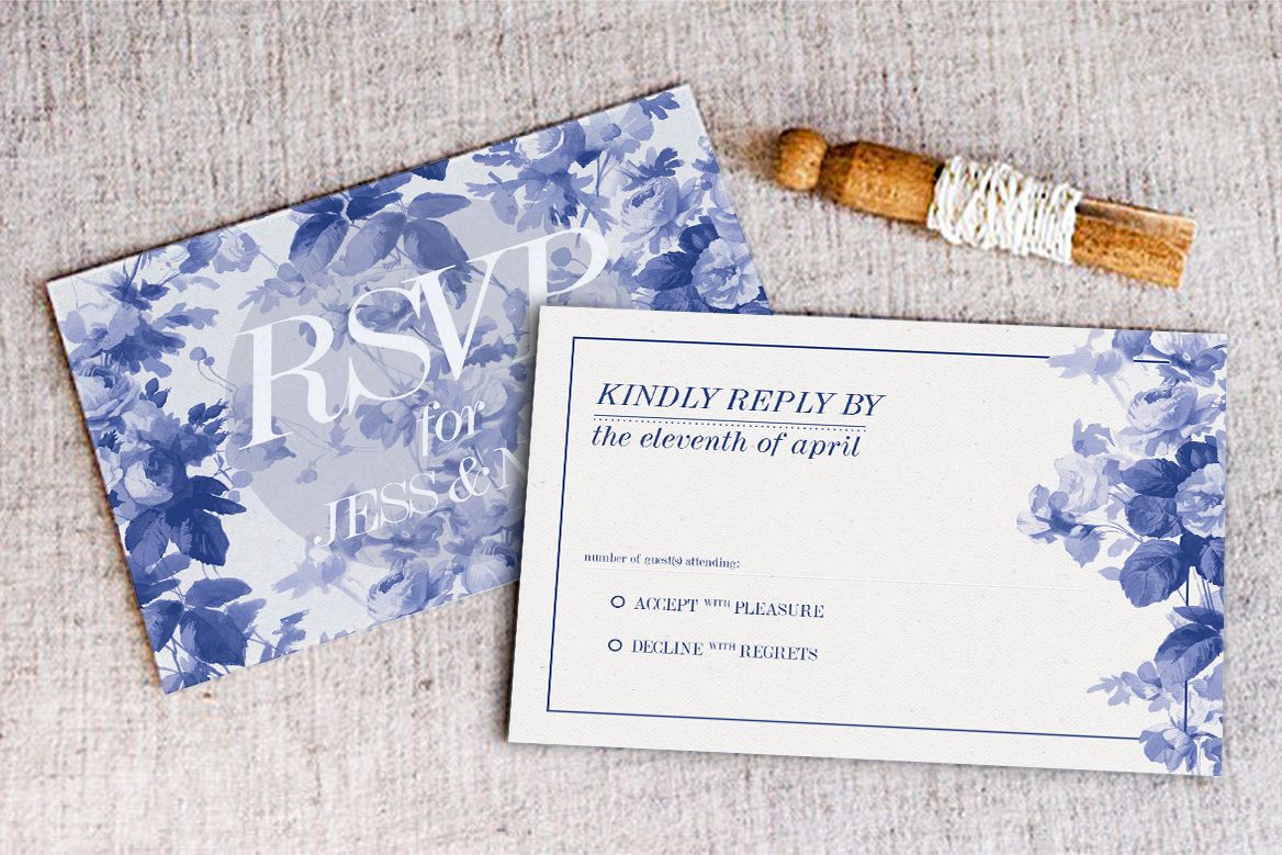 China Blue Wedding Invitation example image 1