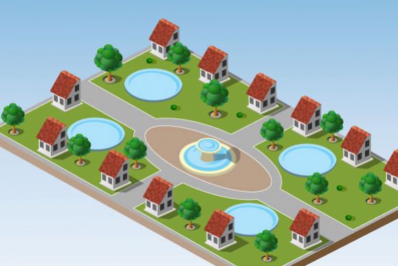 Isometric vector cityscape example image 1